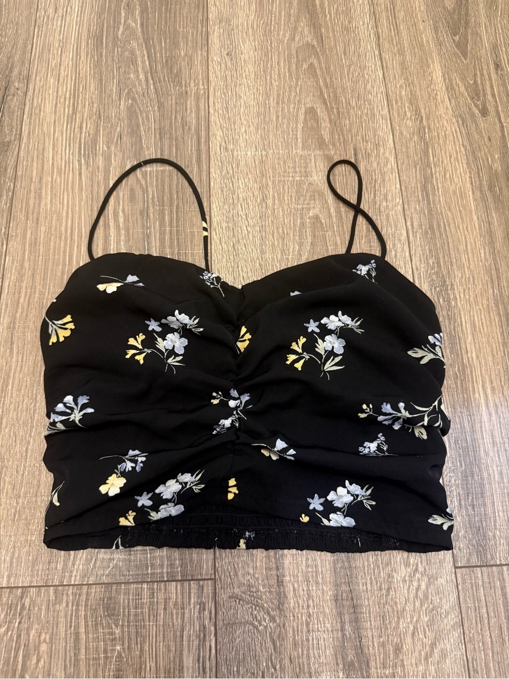 Abercrombie & Fitch Women’s Black Floral Cropped Tank Top Size Small